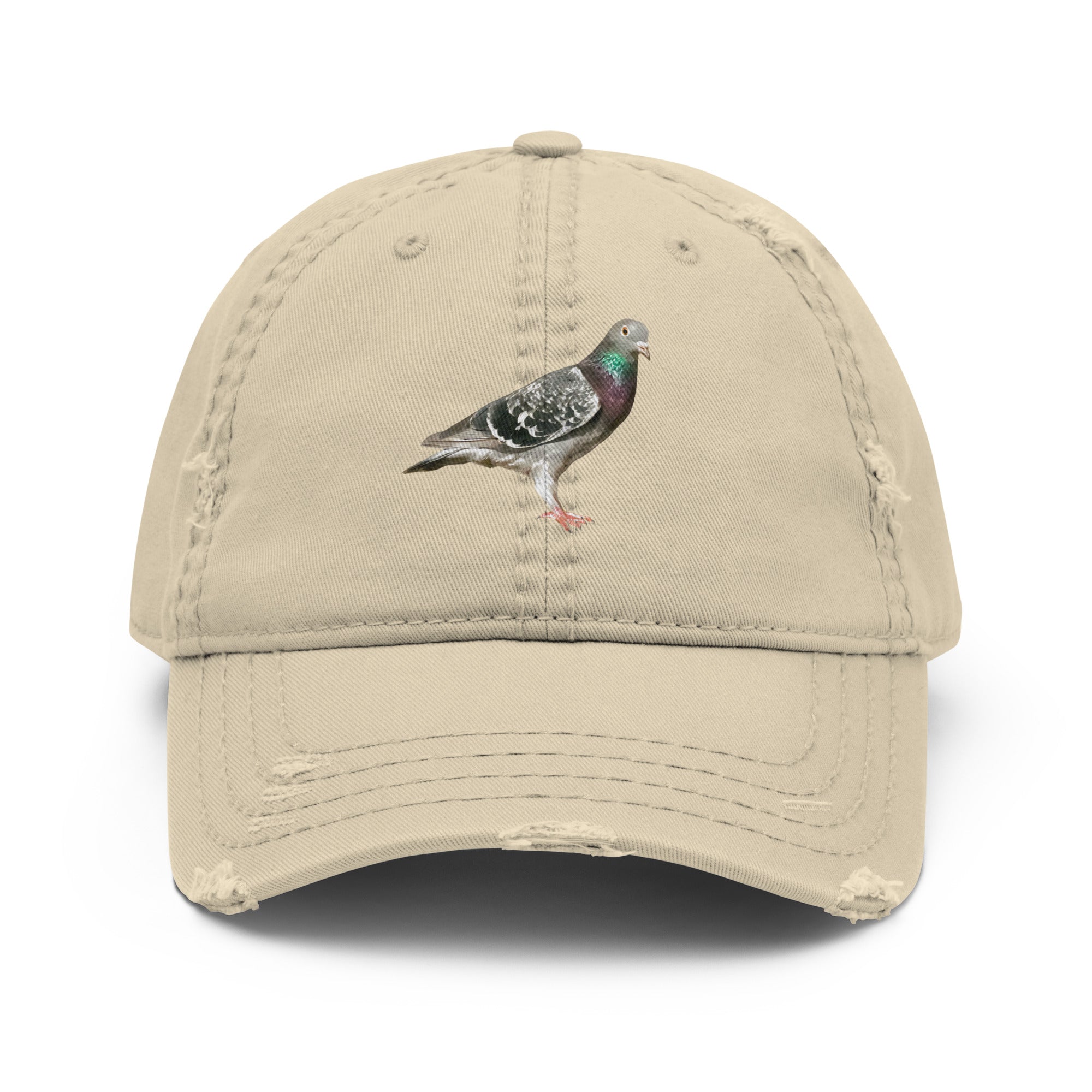A tan vintage cap by Gen122 with a beautiful check pigeon