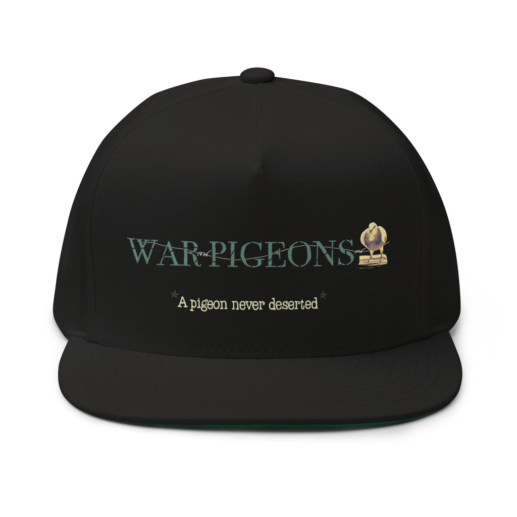 Black Century Archive Cap with War Pigeons quote artwork